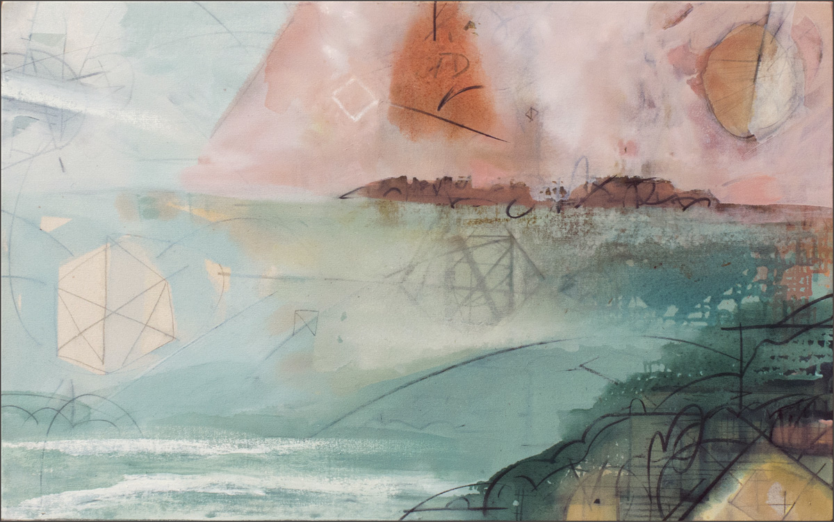 Troposphere No. 1—Viridian Sea, oil on canvas, 30 x 48 (76 x 122 cm)