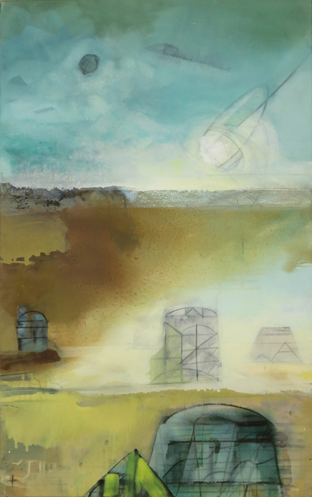Troposphere No. 4—Green Desert, oil on canvas, 48 x 30 inches (122 x 76 cm)